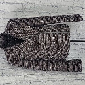 **BANANA REPUBLIC Purple and White‎ Tweed Moto Jacket Size 6